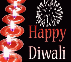Happy Diwali Lined Up Candles GIF