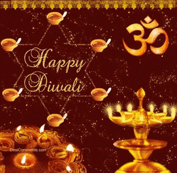 Happy Diwali Oil Lamps Shaped Into Star GIF
