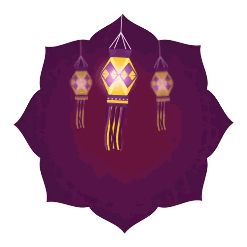 Happy Diwali Poster With Lanterns Sticker