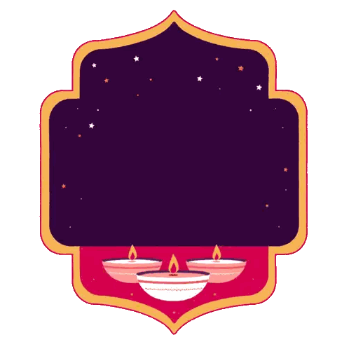 Happy Diwali Sign With Candles Sticker