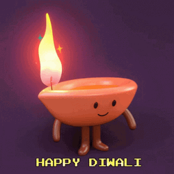 Happy Diwali Smiling Diwali Lamp GIF