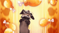 Happy Dog Raining Chicken GIF