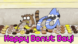 Happy Donut Day Rigby GIF