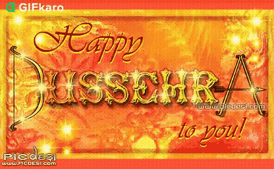 Happy Dussehra Greeting Card GIF