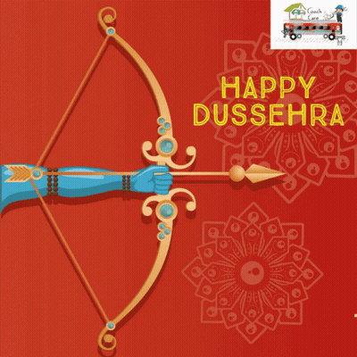 Happy Dussehra Poster With Bow And Arrow GIF