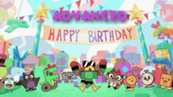 Happy Early Birthday Advanced UniKitty Cartoons GIF