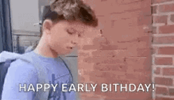 Happy Early Birthday Boy Sticking Out His Tongue GIF