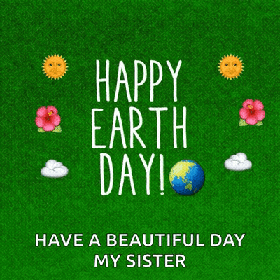 Happy Earth Day Card With Flowers And Suns GIF