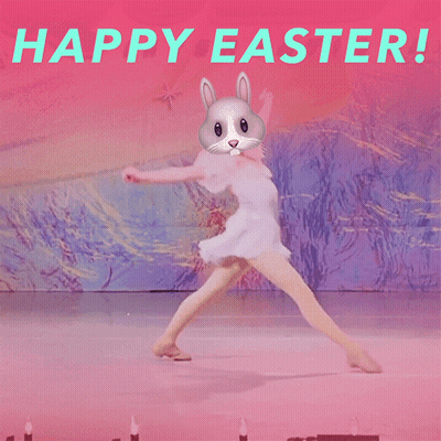 Happy Easter Bunny Greeting Card GIF