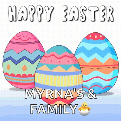 Happy Easter Card With Colorful Eggs GIF