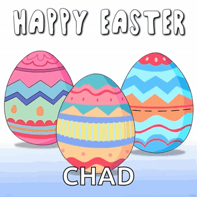 Happy Easter Card With Colorful Eggs GIF