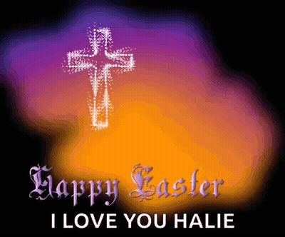 Happy Easter Card With Cross I Love You Halie GIF