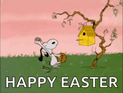 Happy Easter Funny Snoopy Sharing Easter Eggs GIF