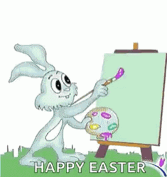 Happy Easter Painting Rabbit GIF
