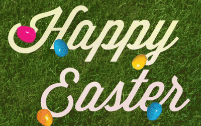 Happy Easter Sign With Easter Eggs GIF