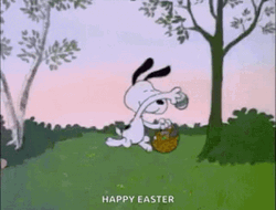 Happy Easter Sunday Snoopy Running GIF
