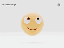 Happy Face Looking Around 3D Art GIF