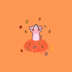 Happy Fall Dog Throwing Autumn Leaves GIF