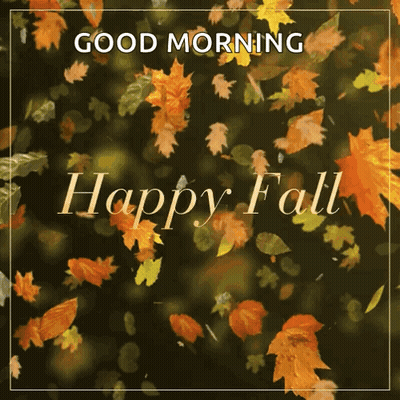 Happy Fall Greeting Card With Falling Leaves GIF