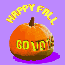 Happy Fall Moving Pumpkin Go Vote GIF