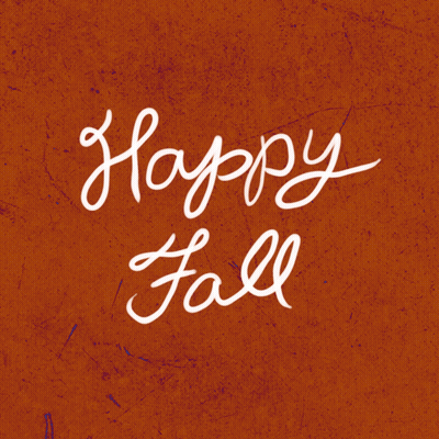 Happy Fall On Orange Background GIF