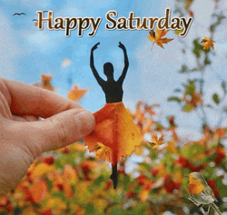 Happy Fall Saturday Leaf Art GIF