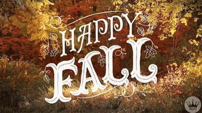 Happy Fall Sign With Crown GIF