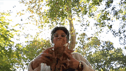 Happy Fall Woman Throwing Leaves GIF