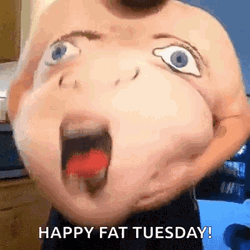 Happy Fat Tuesday Funny Belly Drawing GIF