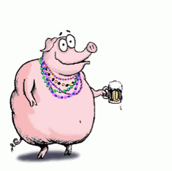 Happy Fat Tuesday Piggy Cheers GIF