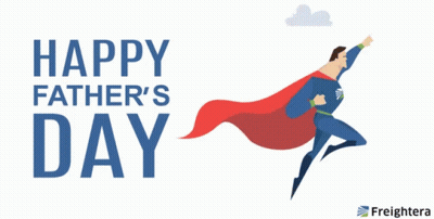 Happy Father's Day Superhero Flying GIF