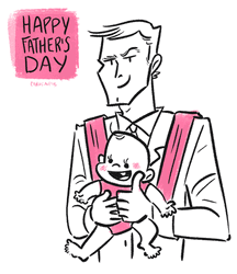 Happy Fathers Day Brother Baby Carrier Pink GIF