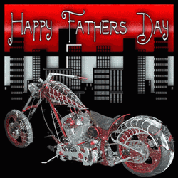 Happy Fathers Day Brother Motorcycle Glittering Sparkling City GIF