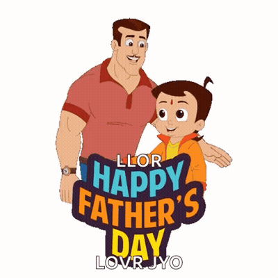 Happy Fathers Day Card With Father And Son GIF