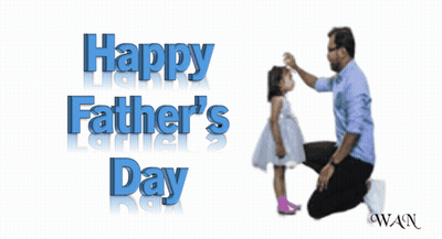 Happy Fathers Day Card With Kneeling Man GIF