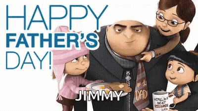 Happy Fathers Day Greeting Card With Despicable Me Characters GIF