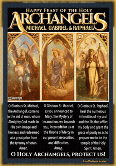 Happy Feast Of The Holy Archangels Michael Gabriel And Raphael Poster GIF