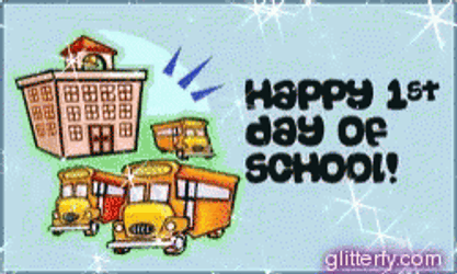 Happy First Day Of School Animation Glittering GIF