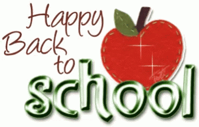 Happy First Day Of School Gliterring Apple GIF