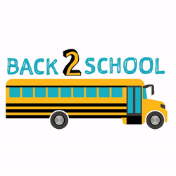 Happy First Day Of School School Bus Animation GIF