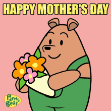 Happy First Mothers Day Pants Bear Flowers