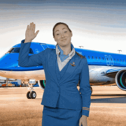 Happy Flying Dancing Flight Attendant GIF