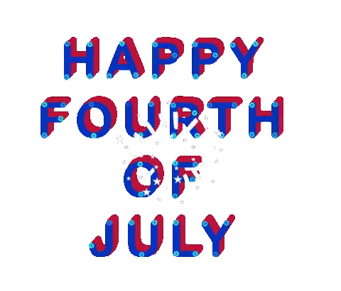 Happy Fourth Of July Red White Blue Letters Sticker