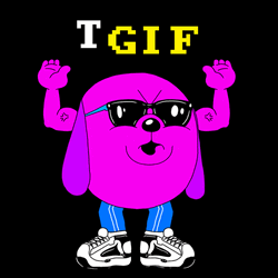Happy Friday Dancing Purple Dog