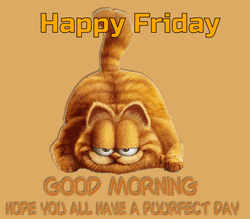 Happy Friday Funny Garfield Lurking  GIF