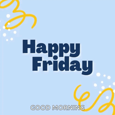 Happy Friday Good Morning Greeting Card With Flower And Smiley Face GIF