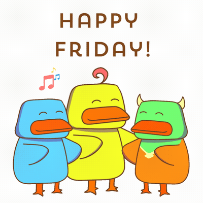 Happy Friday Greeting Card On Yellow Background GIF
