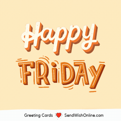 Happy Friday Greeting Card On Yellow GIF