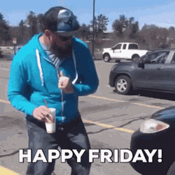 Happy Friday In Parking Lot