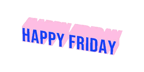 Happy Friday Pink Blue Sticker
